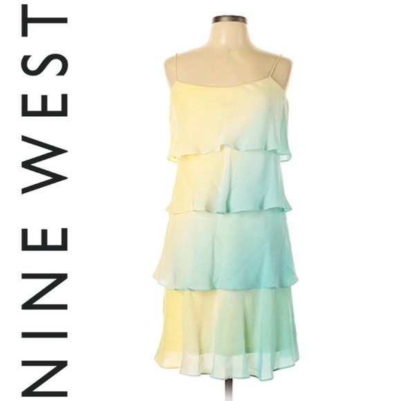 Nine West Dresses & Skirts - Nine West 100% Silk Layered Ruffles Dress Size 8